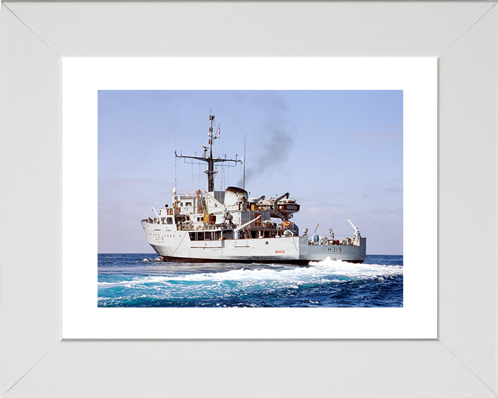HMS Beagle (H319) Royal Navy Bulldog Class Survey Vessel At Sea 1999 Photo Print Wall Art Decor Posters, Prints, & Visual Artwork Hampshire Prints 10 x 8 White Frame Yes