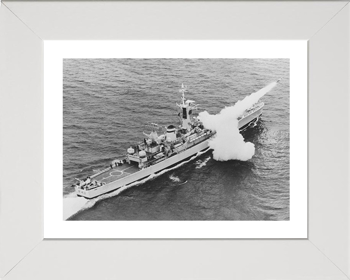 HMS Phoebe (F42) Photo Print - Firing - Royal Navy Leander Class Frigate Hampshire Prints 10 x 8 White Frame Yes