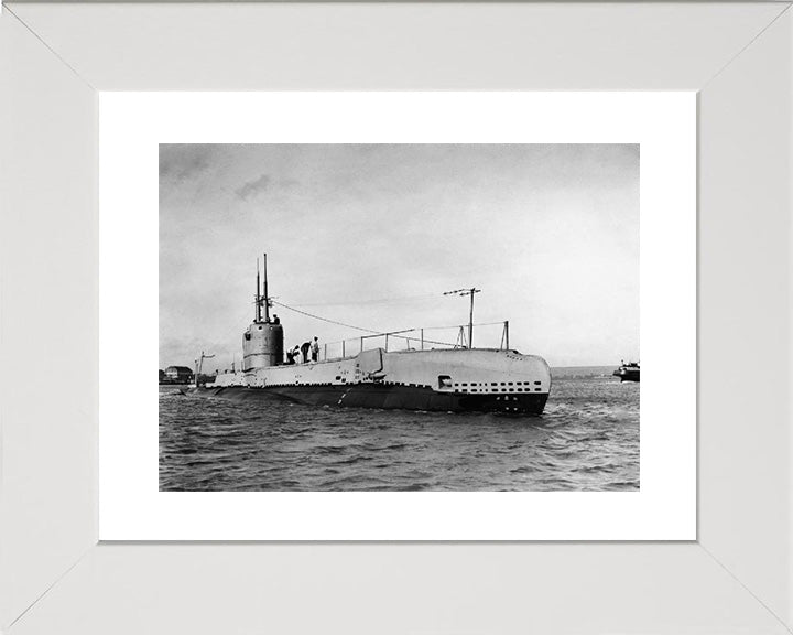 HMS Seahorse (98S) Photo Print - Starboard View - Royal Navy S Class Submarine Hampshire Prints 10 x 8 White Frame Yes