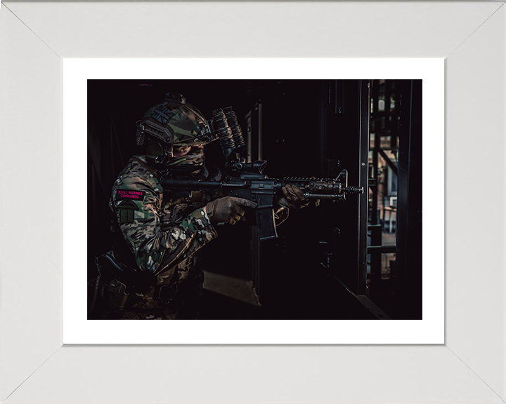 Royal Marines Commando Portrait Photo Print Hampshire Prints 10 x 8 White Frame Yes