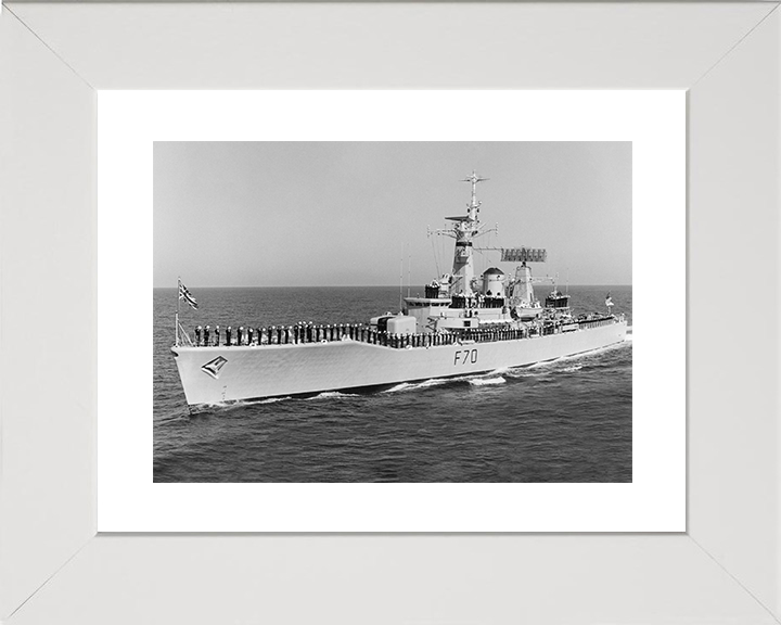 HMS Apollo (F70) Royal Navy Leander Class Frigate Cheering Ship Photo Print Wall Art Decor Posters, Prints, & Visual Artwork Hampshire Prints 10 x 8 White Frame Yes