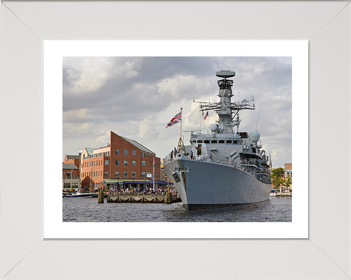 HMS Argyll (F231) Royal Navy Type 23 Frigate Alongside Baltimore 2014 Photo Print Wall Art Decor Posters, Prints, & Visual Artwork Hampshire Prints 10 x 8 White Frame Yes