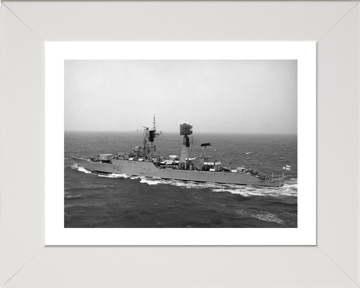 HMS Llandaff (F61) Photo Print - At Sea 1969 - Royal Navy Salisbury Class Frigate Hampshire Prints 10 x 8 White Frame Yes