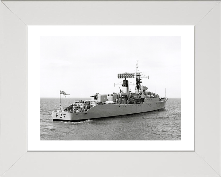 HMS Jaguar (F37) - At Sea 1967 - Royal Navy Leopard Class Frigate Photo Print Wall Art Naval Decor UK Posters, Prints, & Visual Artwork Hampshire Prints 10 x 8 White Frame Yes