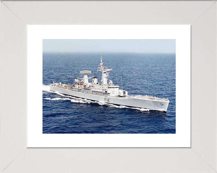 HMS Achilles (F12) Royal Navy Leander Class Frigate Photo Print Starboard Bow View Warship Wall Art Posters, Prints, & Visual Artwork Hampshire Prints 10 x 8 White Frame Yes