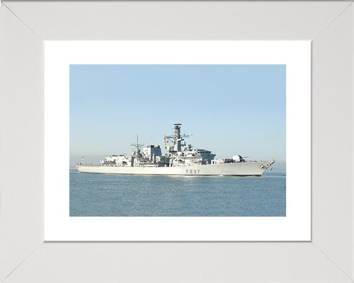 HMS Westminster (F237) Photo Print - Starboard View - Royal Navy Type 23 Frigate Hampshire Prints 10 x 8 White Frame Yes