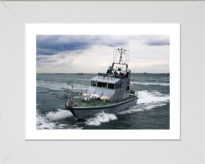HMS Dasher (P280) Photo Print - At Sea 2017 - Royal Navy Archer Class P2000 Patrol Vessel Posters, Prints, & Visual Artwork Hampshire Prints 10 x 8 White Frame Yes