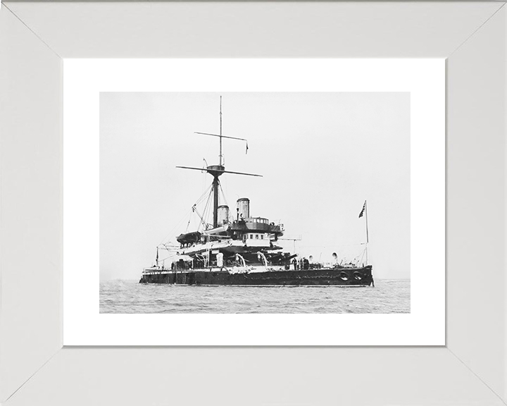 HMS Devastation (1871) Royal Navy Devastation Class Turret Ship Starboard Side Photo Print Wall Art Decor Posters, Prints, & Visual Artwork Hampshire Prints 10 x 8 White Frame Yes