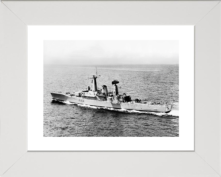 HMS Dido (F104 Royal Navy Leander Class Frigate Port Side View Photo Print Wall Art Decor Posters, Prints, & Visual Artwork Hampshire Prints 10 x 8 White Frame Yes