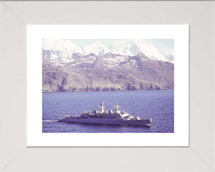 HMS Antrim (D18) Royal Navy County Class Destroyer High Starboard View Photo Print Wall Art Decor Posters, Prints, & Visual Artwork Hampshire Prints 10 x 8 White Frame Yes