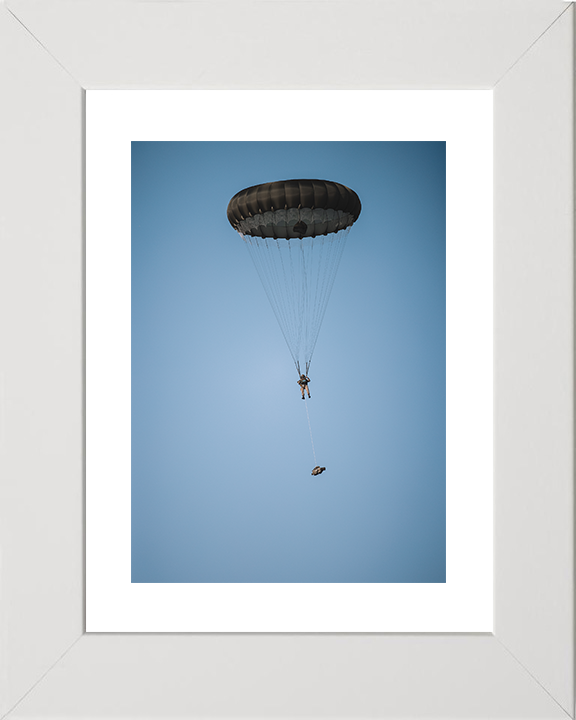 British Army Paratrooper Under Canopy 2026 Photo Print Wall Art Military Decor Posters, Prints, & Visual Artwork Hampshire Prints 10 x 8 White Frame Yes