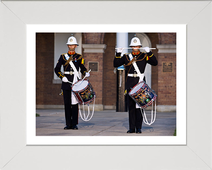 Royal Marines Band Service Drummers Photo Print Hampshire Prints 10 x 8 White Frame Yes
