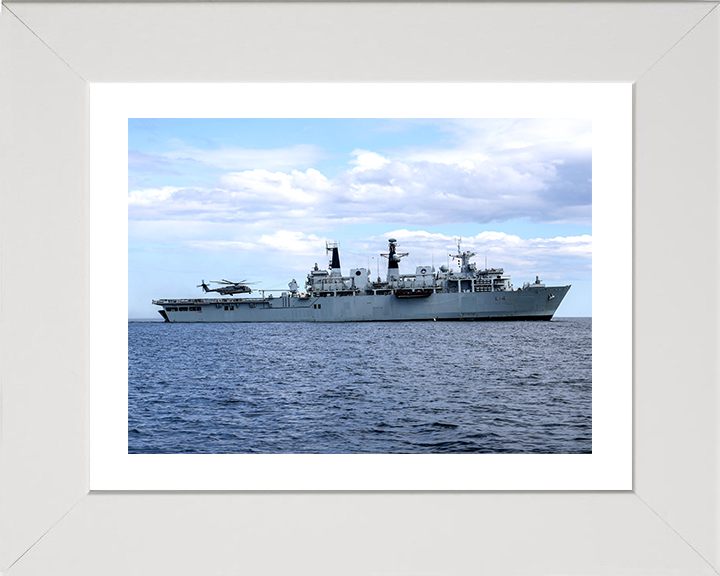 HMS Albion (L14) Photo Print - Starboard Beam 2021 - Royal Navy Albion Class Amphibious Ship Hampshire Prints 10 x 8 White Frame Yes