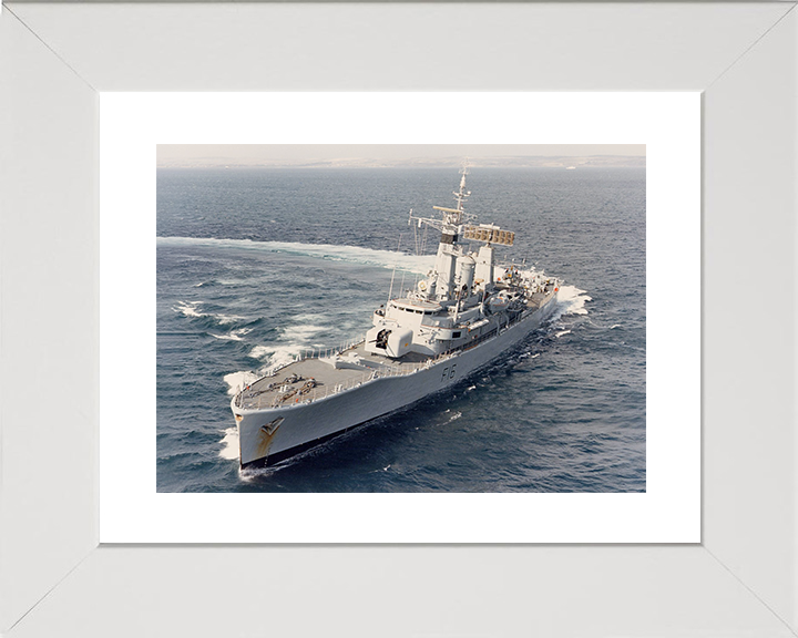 HMS Diomede (F16) Royal Navy Leander Class Frigate Turning to Starboard Photo Print Wall Art Decor Posters, Prints, & Visual Artwork Hampshire Prints 10 x 8 White Frame Yes