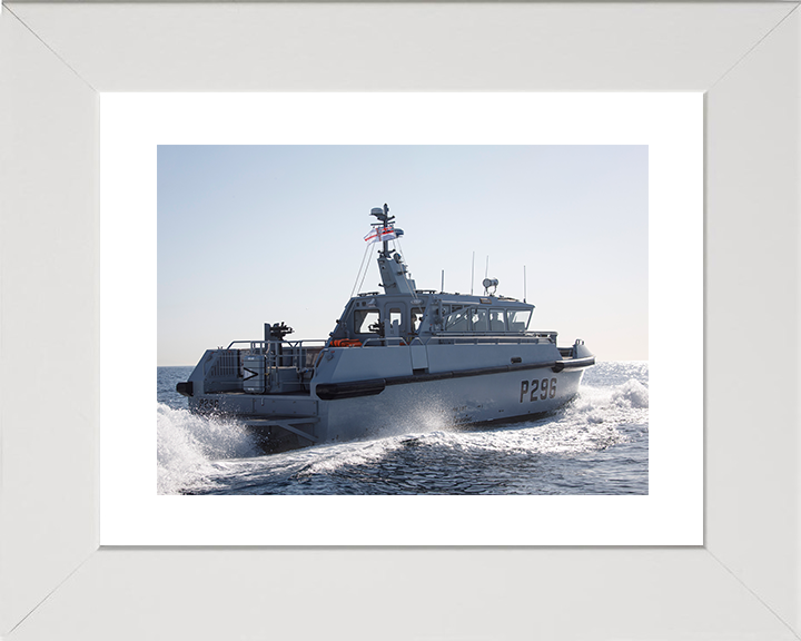 HMS Dagger (P296) Royal Navy Cutlass Class Patrol Vessel At Sea Photo Print Wall Art Decor Posters, Prints, & Visual Artwork Hampshire Prints 10 x 8 White Frame Yes
