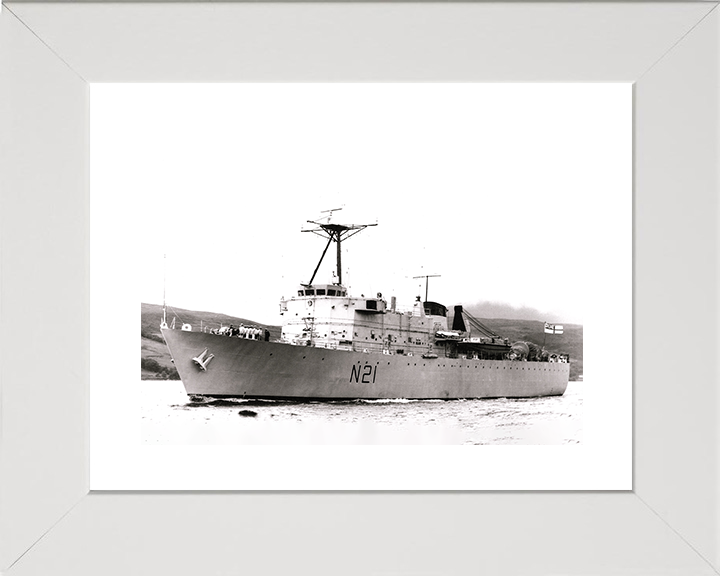HMS Abdiel (N21) Royal Navy Abdiel Class Minelayer Photo Print Entering Harbour Warship Wall Art Posters, Prints, & Visual Artwork Hampshire Prints 10 x 8 White Frame Yes