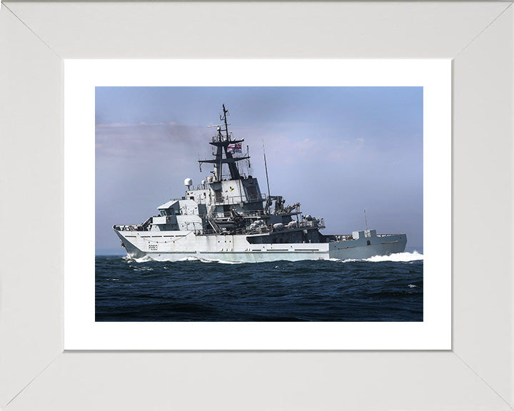 HMS Mersey (P283) Photo Print - Port Quarter View - Royal Navy River Class Patrol Vessel Hampshire Prints 10 x 8 White Frame Yes