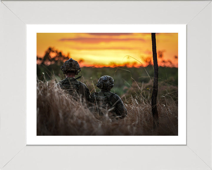Royal Marine Commandos at sunset Photo Print - 40 Commando Hampshire Prints 10 x 8 White Frame Yes