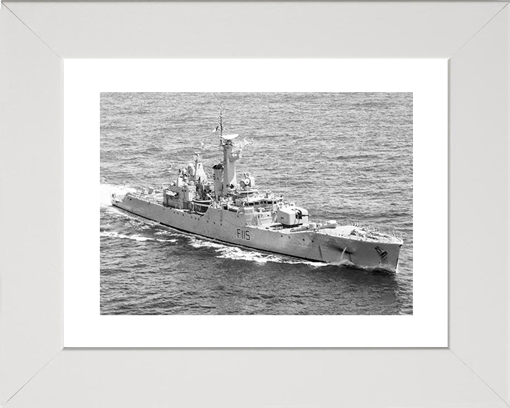 HMS Berwick (F115) Royal Navy Rothesay Class Frigate High Starboard Bow View Photo Print Wall Art Decor Posters, Prints, & Visual Artwork Hampshire Prints 10 x 8 White Frame Yes