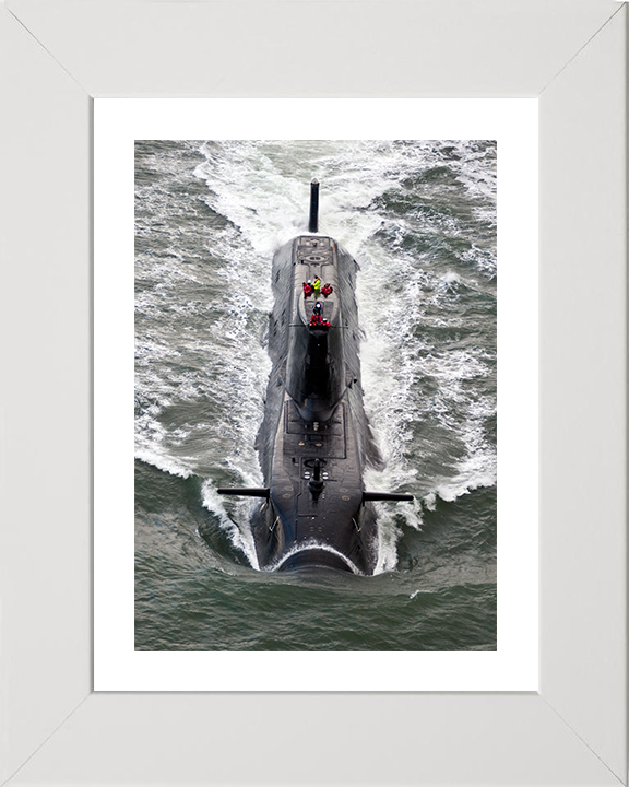 HMS Astute (S119) Photo Print - At Sea 2009 - Royal Navy Astute Class Submarine Hampshire Prints 10 x 8 White Frame Yes