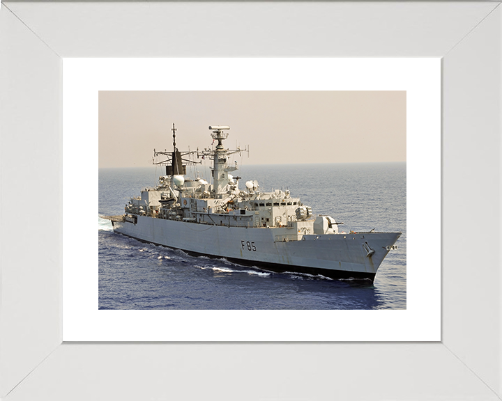 HMS Cumberland (F85) Royal Navy Type 22 Frigate Starboard Side Photo Print Wall Art Decor Posters, Prints, & Visual Artwork Hampshire Prints 10 x 8 White Frame Yes
