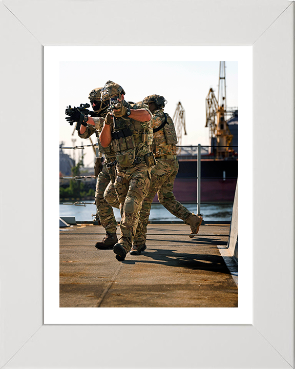 Royal Marines Commando Boarding Team Photo Print Hampshire Prints 10 x 8 White Frame Yes