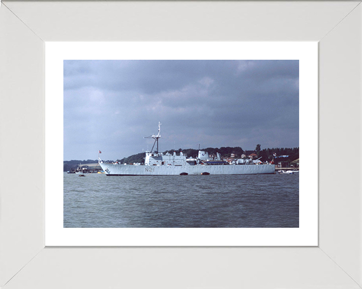 HMS Abdiel (N21) Photo Print - Port Side View - Royal Navy Abdiel Class Mine Layer Hampshire Prints 10 x 8 White Frame Yes