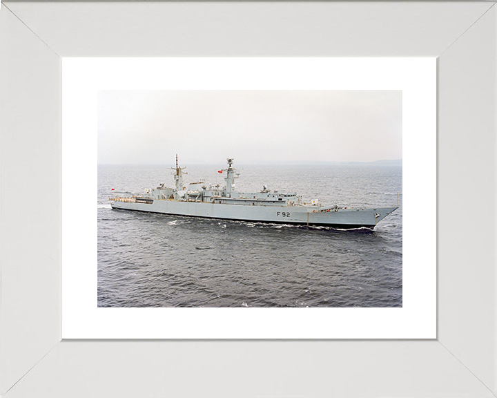 HMS Boxer (F92) Royal Navy Type 22 Frigate Underway Photo Print Wall Art Decor Posters, Prints, & Visual Artwork Hampshire Prints 10 x 8 White Frame Yes