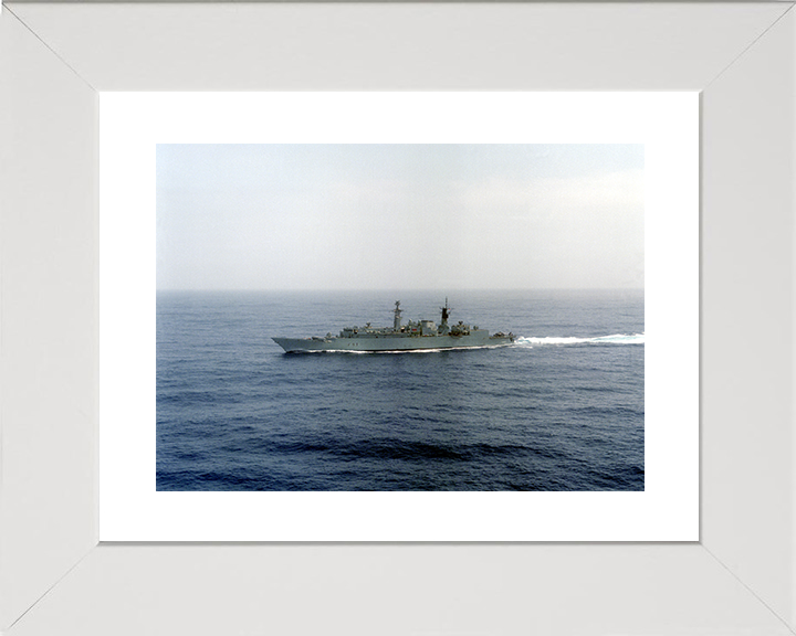 HMS Beaver (F93) Royal Navy Type 22 Frigate At Sea 1988 Photo Print Wall Art Decor Posters, Prints, & Visual Artwork Hampshire Prints 10 x 8 White Frame Yes