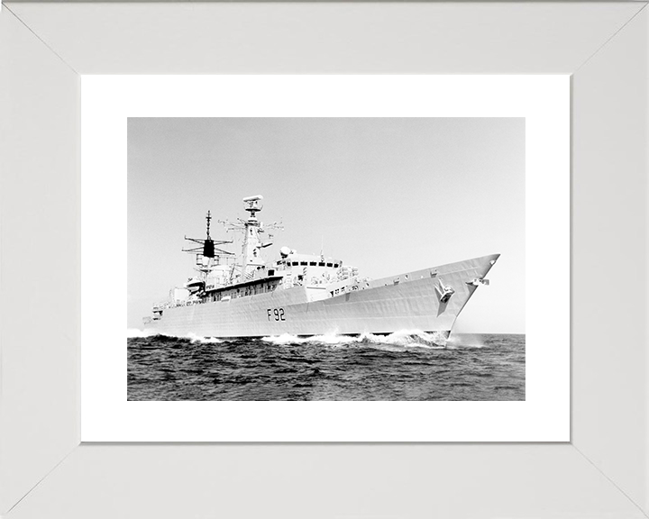 HMS Boxer (F92) Royal Navy Type 22 Frigate Underway Low Starboard View Photo Print Wall Art Decor Posters, Prints, & Visual Artwork Hampshire Prints 10 x 8 White Frame Yes