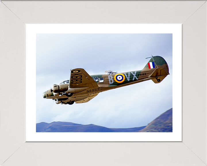 RAF Avro Anson twin-engine in Flight Photo Print - Royal Air Force Aircraft Hampshire Prints 10 x 8 White Frame Yes
