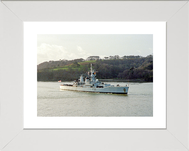 HMS Arethusa (F38) Royal Navy Leander Class Frigate Plymouth Sound Photo Print Wall Art Decor Posters, Prints, & Visual Artwork Hampshire Prints 10 x 8 White Frame Yes