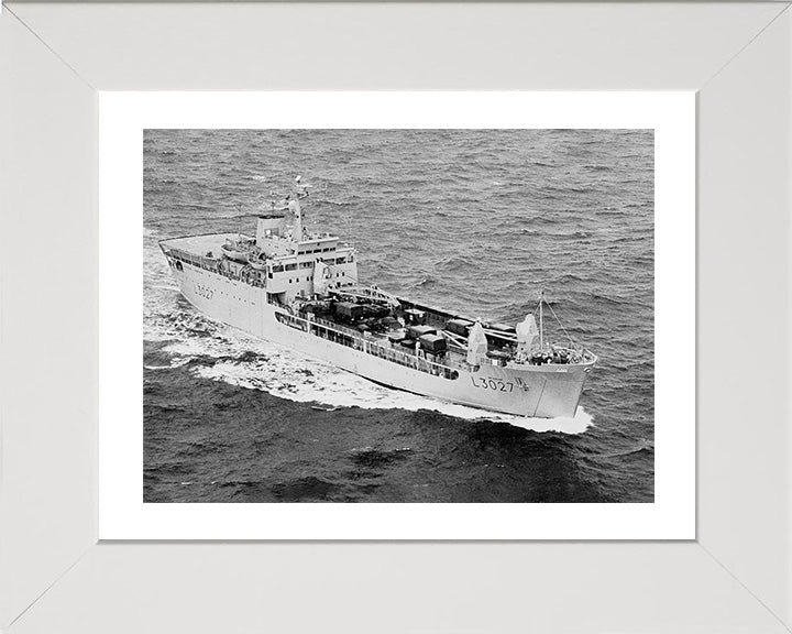 RFA Sir Geraint (L3027) Photo Print - Starboard Bow View - Royal Fleet Auxiliary Round Table Class Ship Hampshire Prints 10 x 8 White Frame Yes