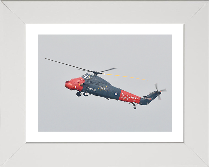 Westland Wessex HU5 Rescue Helicopter in Flight 2021 Photo Print - Royal Navy Aircraft Posters, Prints, & Visual Artwork Hampshire Prints 10 x 8 White Frame Yes