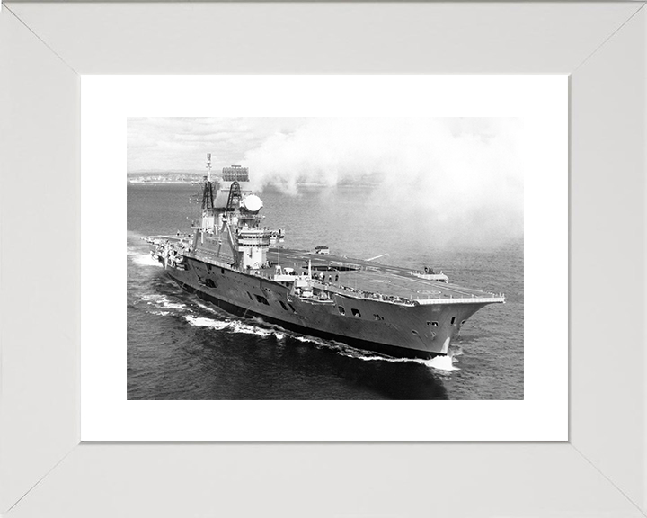 HMS Eagle (R05) Royal Navy Audacious Class Aircraft Carrier Underway Photo Print Wall Art Decor Posters, Prints, & Visual Artwork Hampshire Prints 10 x 8 White Frame Yes