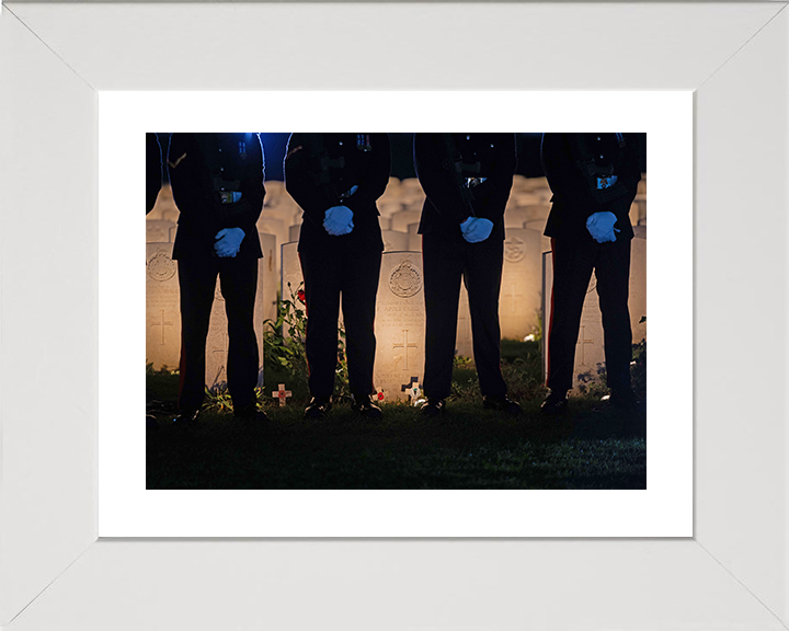 Soldiers with Commonwealth War Graves 2024 Photo Print - British Army Posters, Prints, & Visual Artwork Hampshire Prints 10 x 8 White Frame Yes