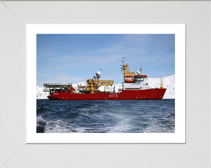 HMS Protector (A173) Photo Print - Starboard Beam - Royal Navy Ice Patrol Vessel Hampshire Prints 10 x 8 White Frame Yes