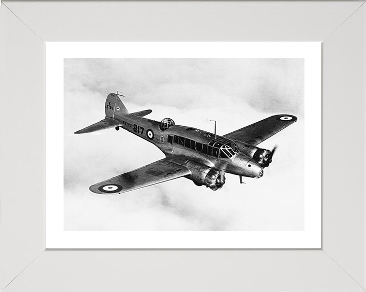 RAF Avro Anson Mark 1 in flight Photo Print - Royal Air Force Aircraft Hampshire Prints 10 x 8 White Frame Yes
