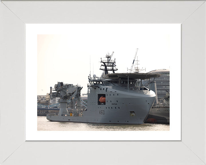 RFA Proteus (K60) Photo Print - London - Royal Fleet Auxiliary Ocean Surveillance Ship Hampshire Prints 10 x 8 White Frame Yes