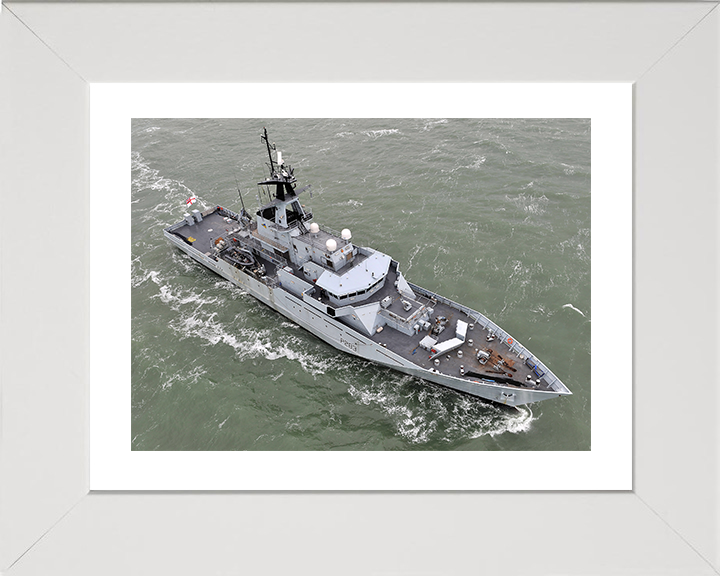 HMS Mersey (P283) Photo Print - At Sea 2013 - Royal Navy River Class Patrol Vessel Hampshire Prints 10 x 8 White Frame Yes