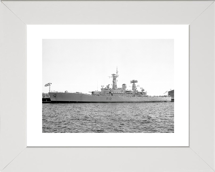 HMS Achilles (F12) Royal Navy Leander Class Frigate Photo Print Warship Decor Wall Art Posters, Prints, & Visual Artwork Hampshire Prints 10 x 8 White Frame Yes