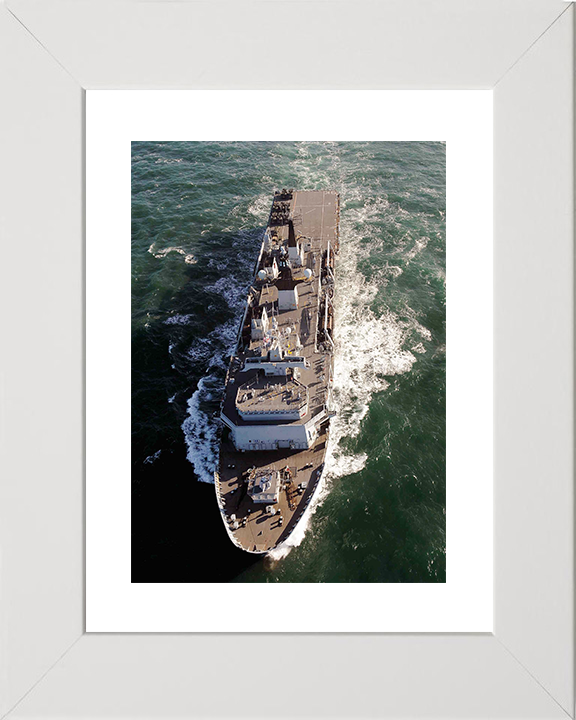 HMS Bulwark (L15) Royal Navy Albion Class Amphibious Ship From Above Photo Print Wall Art Decor Posters, Prints, & Visual Artwork Hampshire Prints 10 x 8 White Frame Yes