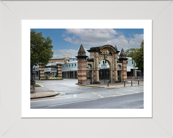 HMS Nelson Main Gate Portsmouth Photo Print - Royal Navy Shore Establishment Posters, Prints, & Visual Artwork Hampshire Prints 10 x 8 White Frame Yes