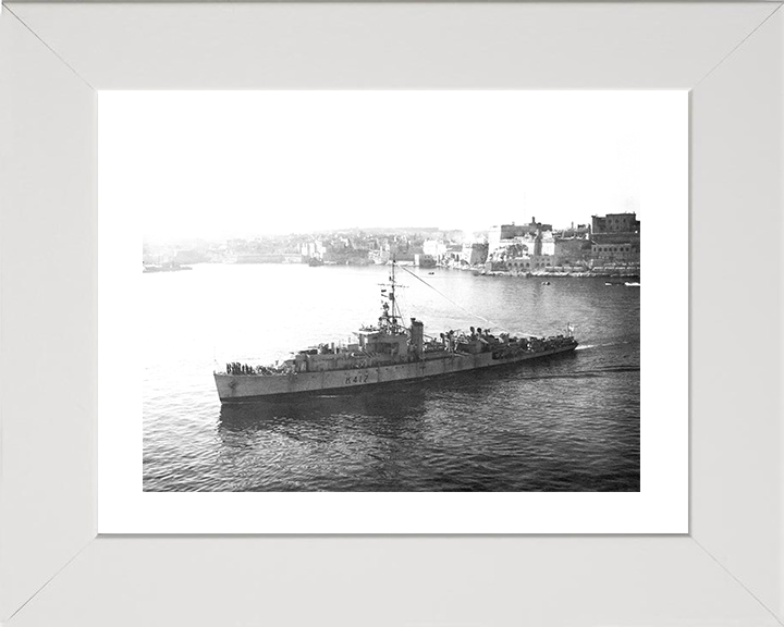 HMS Halladale (K417) Photo Print - Valletta 1946 - Royal Navy River Class Frigate Posters, Prints, & Visual Artwork Hampshire Prints 10 x 8 White Frame Yes