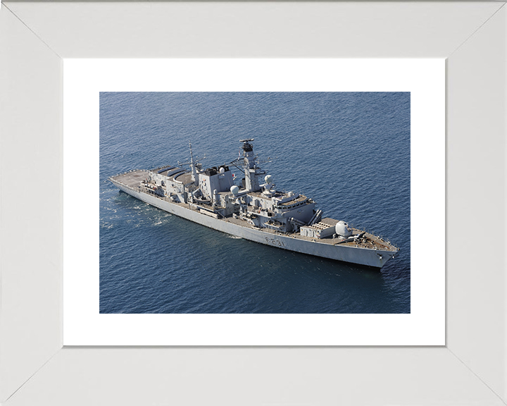 HMS Argyll (F231) Royal Navy Type 23 Frigate Starboard View 2004 Wall Art Naval Photo Print Decor Posters, Prints, & Visual Artwork Hampshire Prints 10 x 8 White Frame Yes