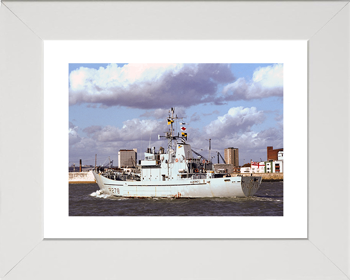 HMS Alderney (P278) Royal Navy Island Class Patrol Vessel Entering Port Photo Print Wall Art Decor Posters, Prints, & Visual Artwork Hampshire Prints 10 x 8 White Frame Yes