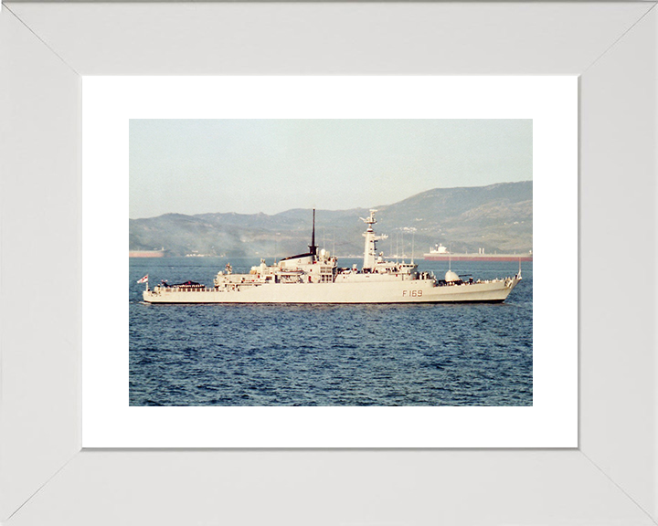 HMS Amazon (F169) Royal Navy Type 21 Frigate Starboard Beam View Photo Print Wall Art Decor Posters, Prints, & Visual Artwork Hampshire Prints 10 x 8 White Frame Yes