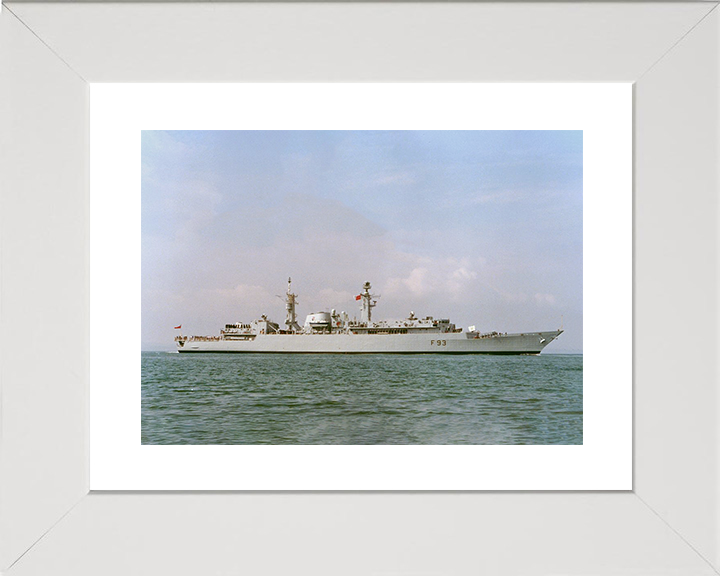 HMS Beaver (F93) Royal Navy Type 22 Frigate Starboard Beam View Photo Print Wall Art Decor Posters, Prints, & Visual Artwork Hampshire Prints 10 x 8 White Frame Yes