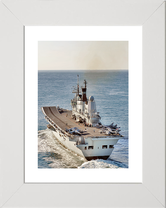 HMS Ark Royal (R07) Royal Navy Invincible Class Aircraft Carrier Stern View 2010 Photo Print Wall Art Decor Posters, Prints, & Visual Artwork Hampshire Prints 10 x 8 White Frame Yes
