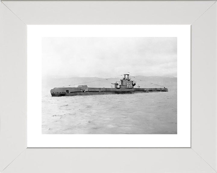 HMS Satyr (P214) Photo Print - Port Side View - Royal Navy S Class Submarine Hampshire Prints 10 x 8 White Frame Yes